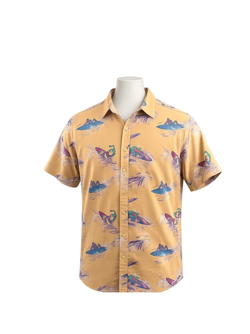 Chaps Ralph Lauren Surf Print Hawaiian Camp Shirt Vintage Beach Button Up - XL